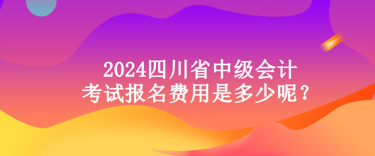 2024四川省中級會計考試報名費用是多少呢？