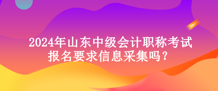 2024年山東中級會計職稱考試報名要求信息采集嗎？