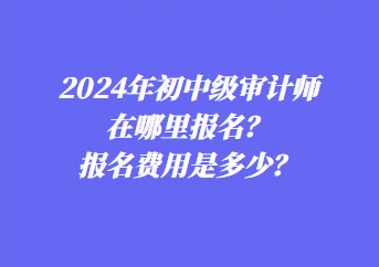2024年初中級審計師在哪里報名？報名費(fèi)用是多少？