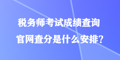 稅務師考試成績查詢官網查分是什么安排？