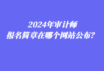 2024年審計師報名簡章在哪個網站公布？
