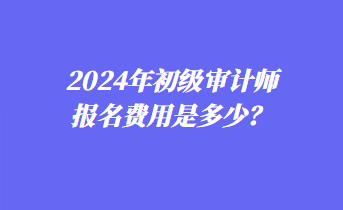 2024年初級審計師報名費用是多少？