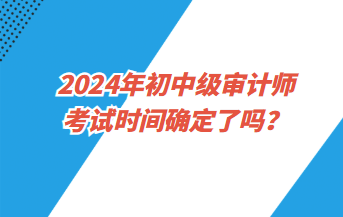 2024年初中級審計師考試時間確定了嗎？