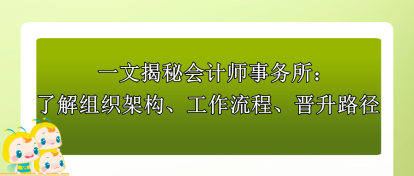 一文揭秘會(huì)計(jì)師事務(wù)所：了解組織架構(gòu)、工作流程、晉升路徑！
