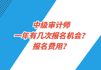 中級審計師一年有幾次報名機會？報名費用？