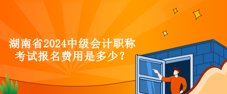 湖南省2024中級會計職稱考試報名費用是多少？