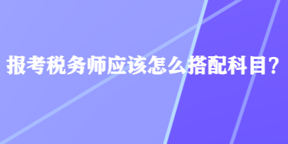 報考稅務(wù)師應(yīng)該怎么搭配科目？