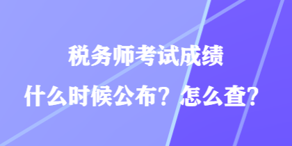 稅務師考試成績什么時候公布？怎么查？