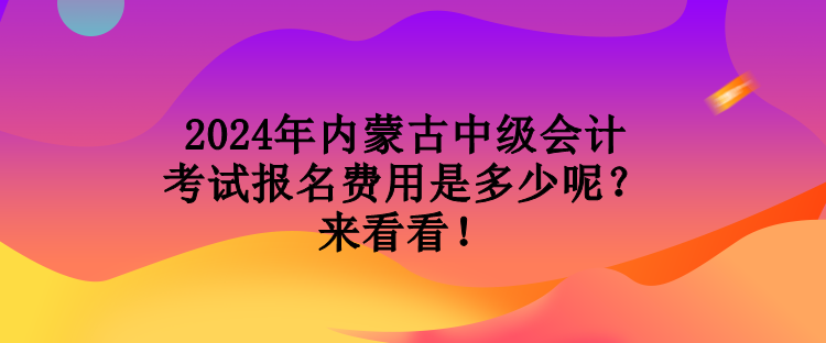 2024年內蒙古中級會計考試報名費用是多少呢？來看看！