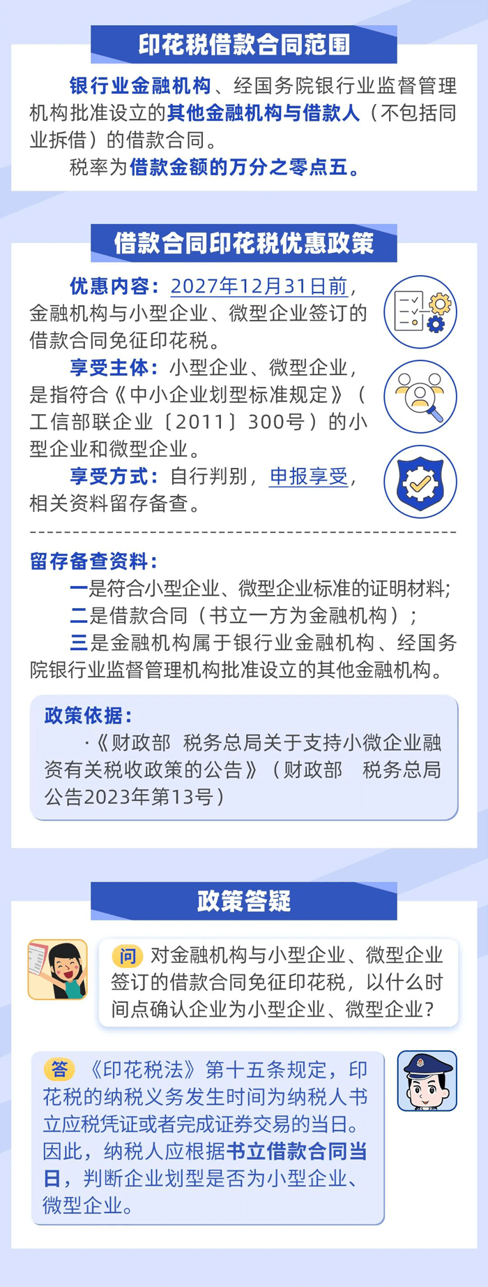 金融機構與小型微型企業簽訂的借款合同免征印花稅