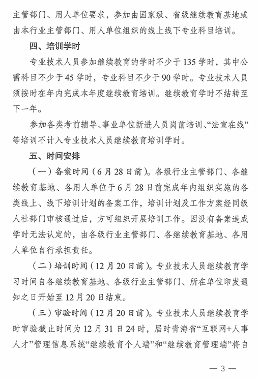 青海2024年專業技術人員繼續教育通知
