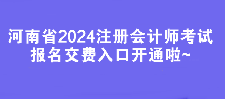 河南省2024注冊(cè)會(huì)計(jì)師考試報(bào)名交費(fèi)入口開通啦~