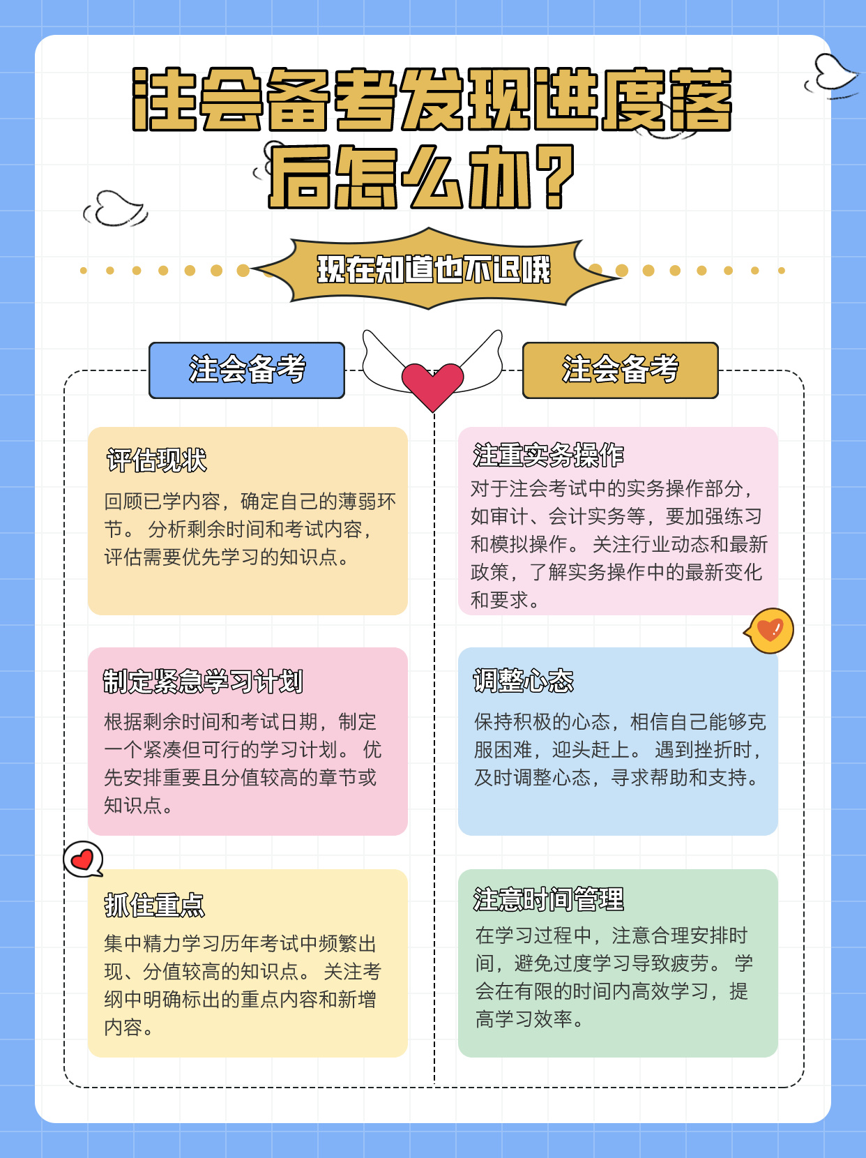 注會備考發現進度落后怎么辦？