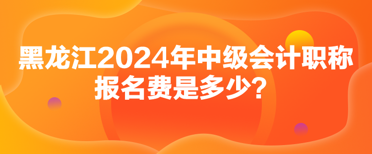 黑龍江2024年中級會計職稱報名費是多少？