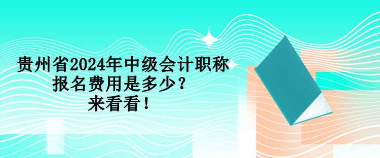 貴州省2024年中級會計職稱報名費用是多少？來看看！