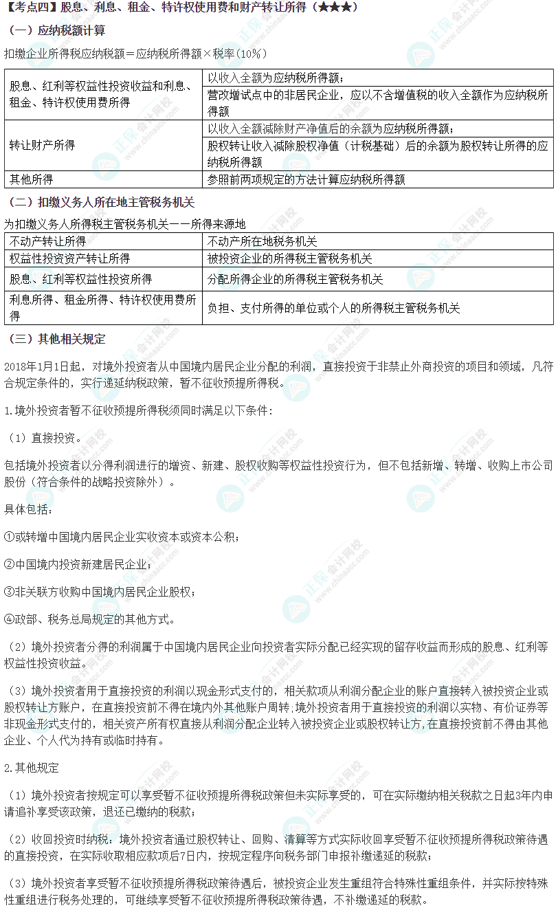 2024年注會《稅法》第12章高頻考點(diǎn)4