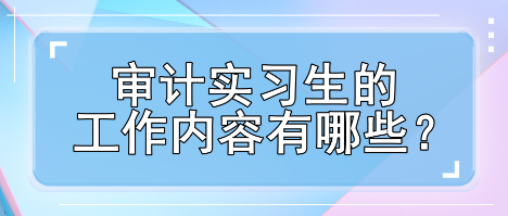 審計實習生工作內容有哪些？