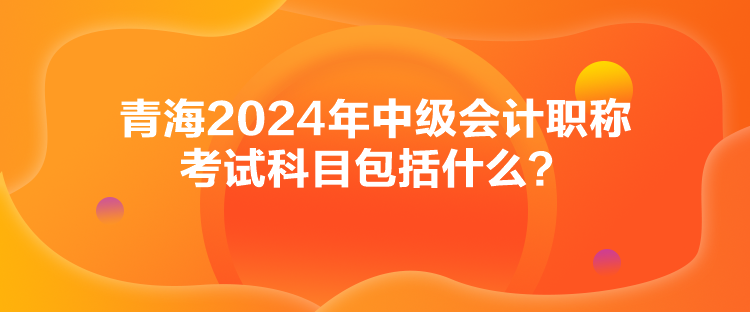 青海2024年中級會計職稱考試科目包括什么？