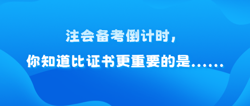 注會備考倒計時，你知道比證書更重要的是......
