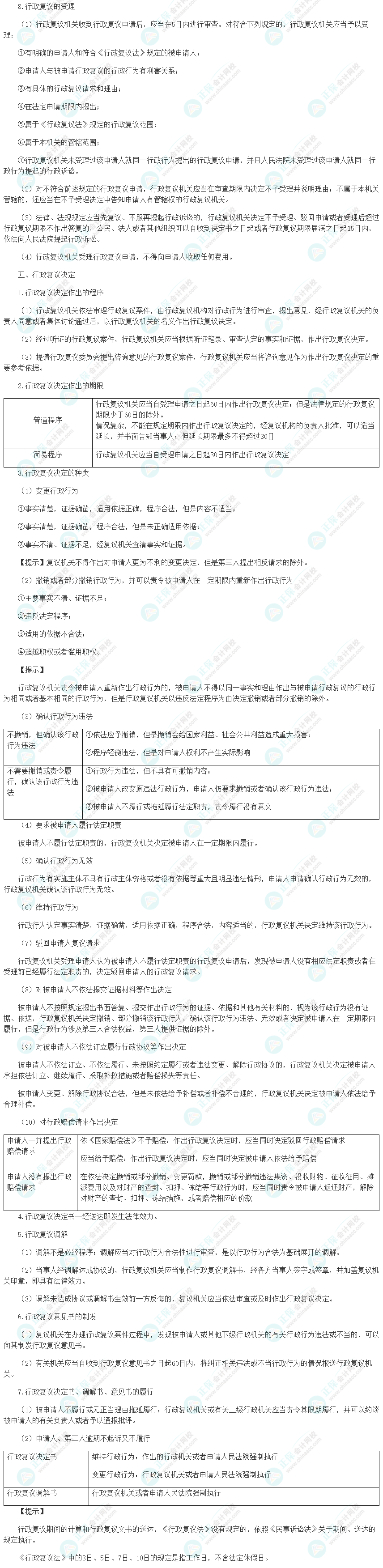 2024年《審計相關基礎知識》高頻考點：行政復議法