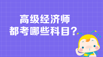 高級經濟師都考哪些科目？