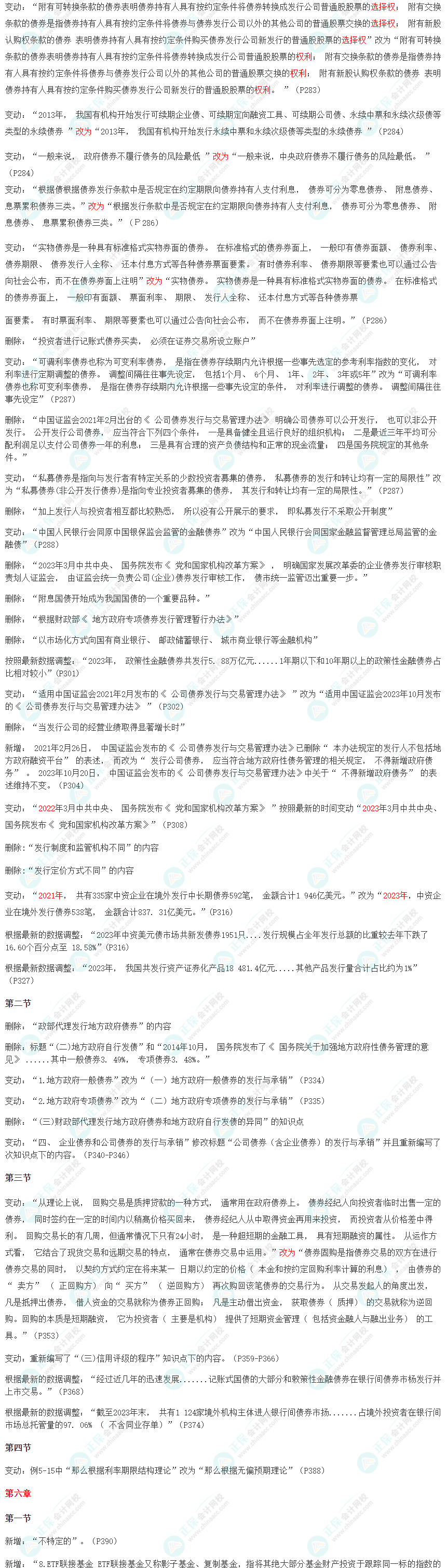 2024版證券從業《金融市場基礎知識》教材變動解讀！