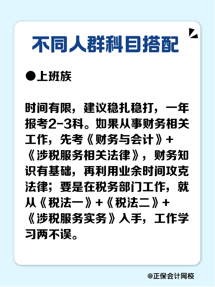 必看！不同人群稅務師科目搭配攻略