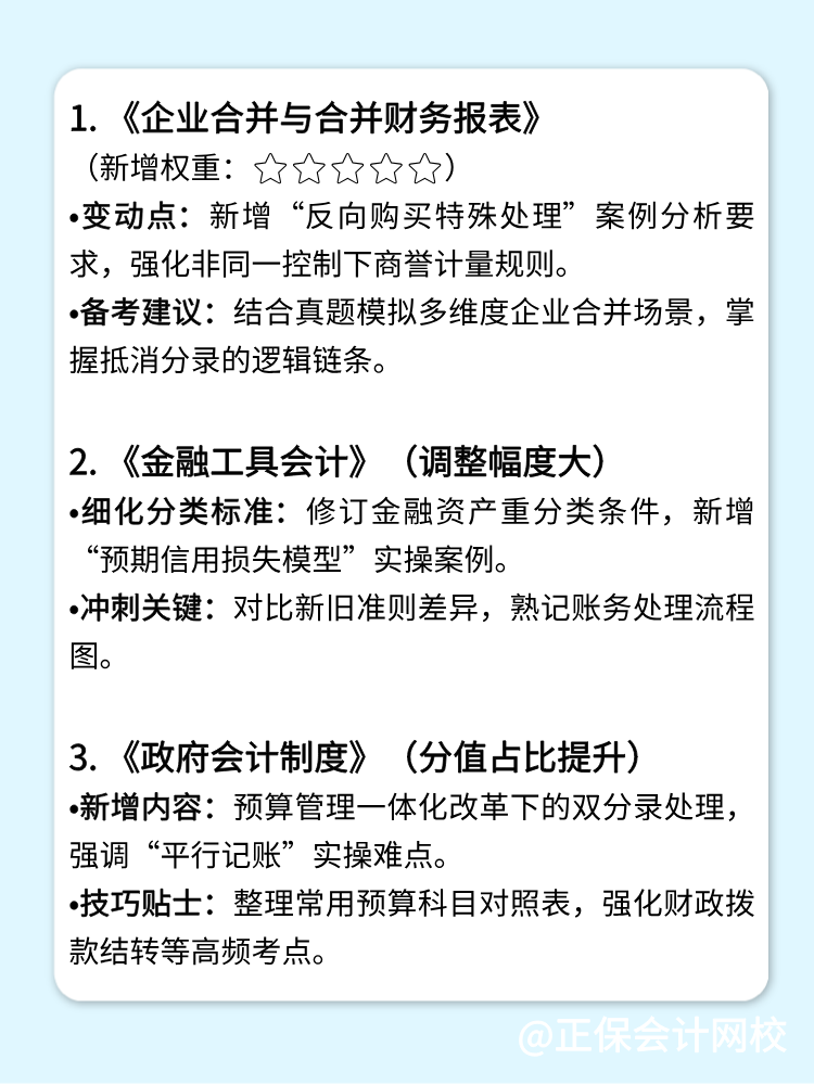 關注：2025高會備考重點章節！