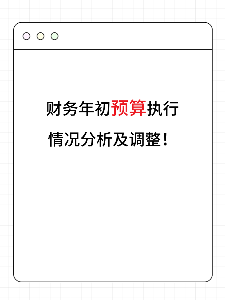 財(cái)務(wù)年初預(yù)算執(zhí)行情況分析及調(diào)整！