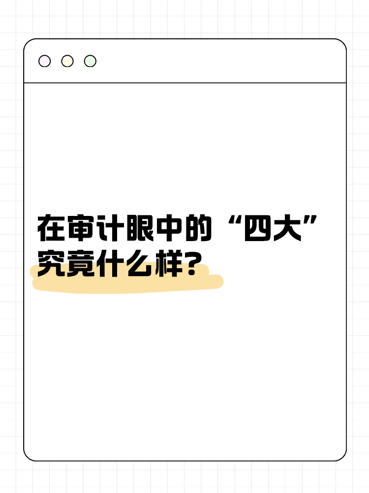在審計眼中的“四大”究竟什么樣？
