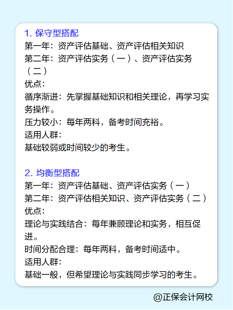 2025資產(chǎn)評(píng)估師考試科目搭配建議