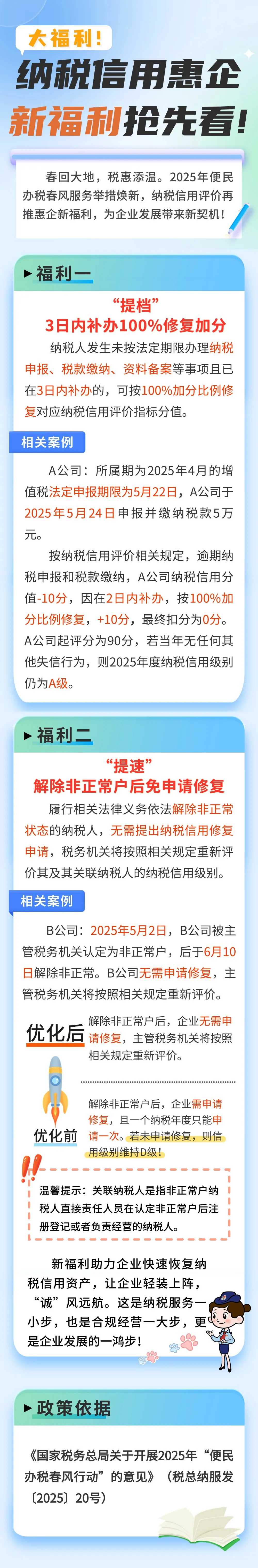 大福利！納稅信用惠企新福利搶先看！