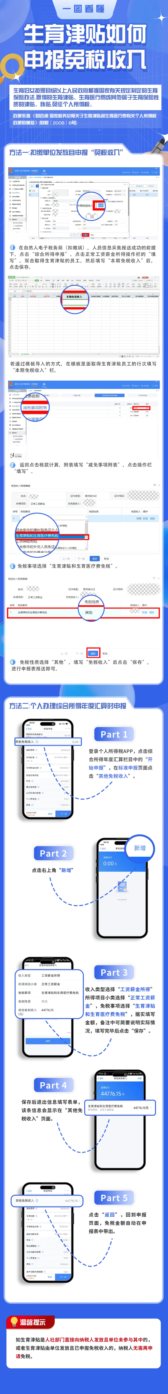 一圖讀懂生育津貼如何申報免稅收入