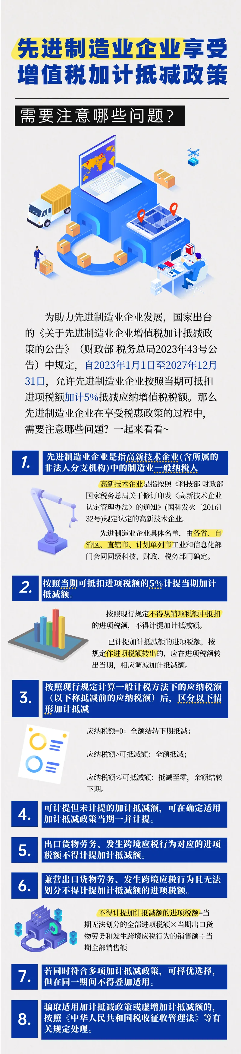 先進制造業企業享受增值稅加計抵減政策，需要注意哪些問題？