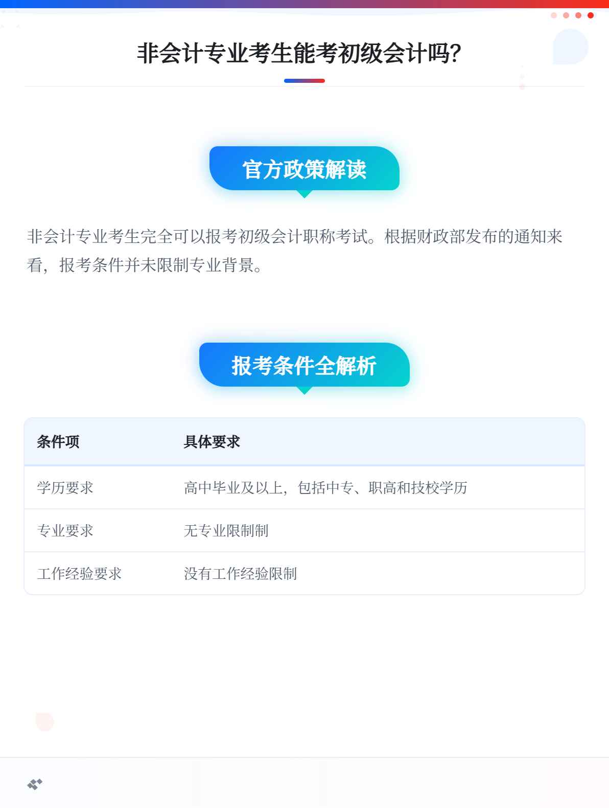 非會計專業考生，可以報考初級會計職稱考試嗎？1