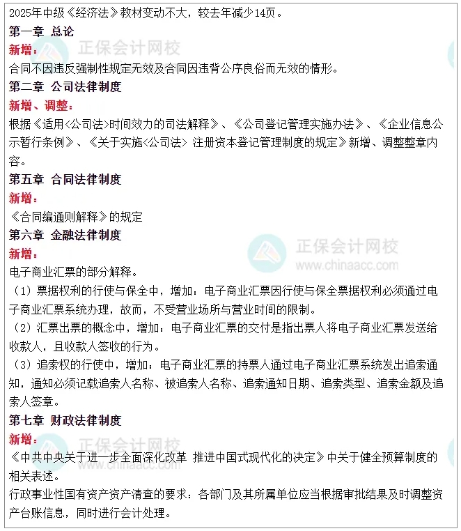 《經濟法》新增考點